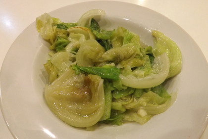 「香港添好運餐廰」の西生菜（レタス炒め）