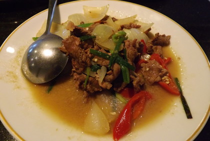 「謝桐興」（スーパーハイウェイ店）の生椒炒牛肉